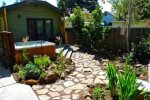 Sequestered gardens and relaxing patio 